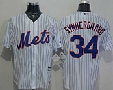 New York Mets #34 Noah Syndergaard White(Blue Strip) New Cool Base Stitched MLB Jersey,baseball caps,new era cap wholesale,wholesale hats